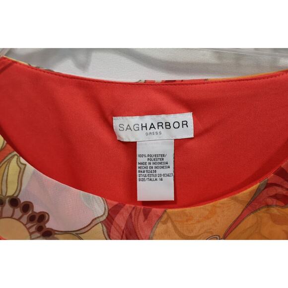 Sag Harbor Shirt Womens 14 Floral SHEER Line Short Sleeve Shoulder Pad - Picture 4 of 6